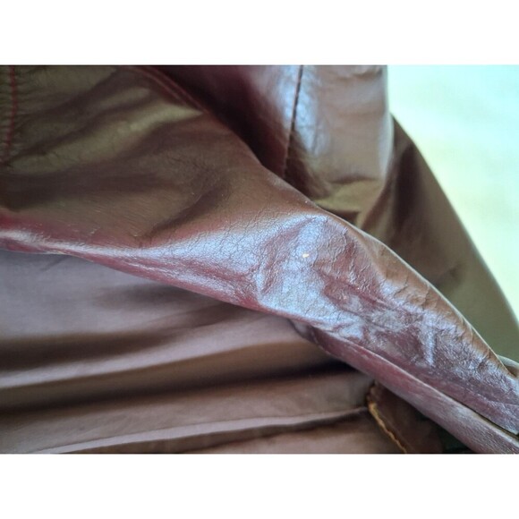 VINTAGE 1970'S Europe Craft Import, Long Jacket, Burgundy, Size 40, Many Pockets - Picture 12 of 16